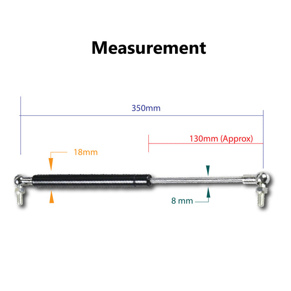 Gas Struts 2 x 500mm x 500N (8mm Shaft) Caravans, Trailers, Canopy Gas Struts 2 x 500mm x 500N (8mm Shaft) Caravans, Trailers, Canopy