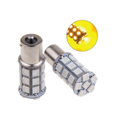 12V BA15S 27 LED 5050 Amber indicator turn signal car  UTE Light Bulb globe - Bigeagle Toolboxes