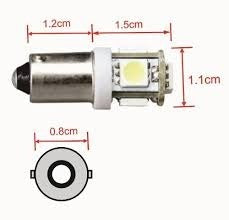 WHITE Bayonet BA9S 5 LED 5050 SMD Car Interior Reverse Backup Tail Light - Bigeagle Toolboxes