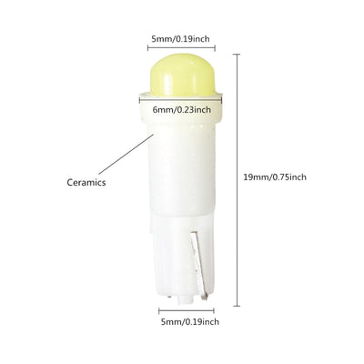 T5 White 58 74 Dashboard Gauge COB SMD LED Wedge Dash Bulb Light 12V DC - Bigeagle Toolboxes