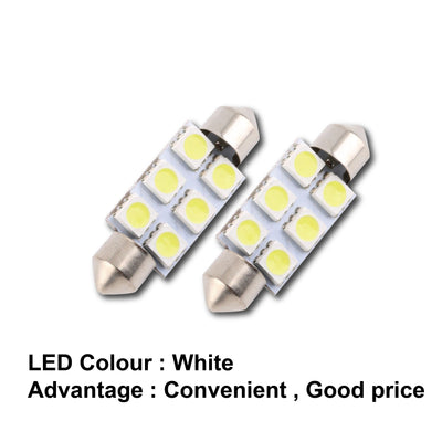 36mm White Micro 6SMD General Car LED Light Bulbs Interior Festoon Dome Lamp - Bigeagle Toolboxes