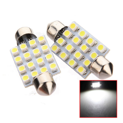 31mm 16LED 3528 SMD Car Festoon Interior Roof Dome Light Bulbs Xenon White - Bigeagle Toolboxes