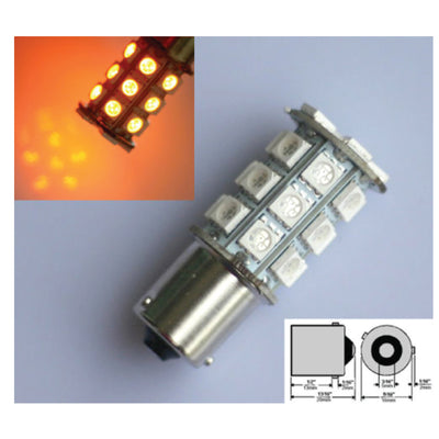 12V BAU15S 27 SMD Amber Indicator turn signal car UTE 4wd light bulb globe - Bigeagle Toolboxes