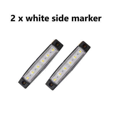 2 x 10 LED TRAILER LIGHTS KIT, 1 x Trailer Plug, 8M CABLE, 2 x White Side Marker 12V - Bigeagle Toolboxes