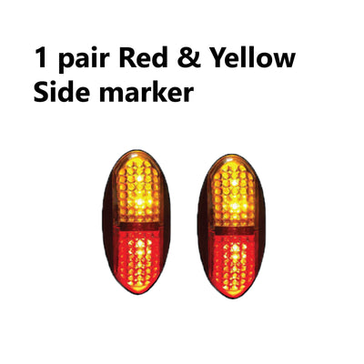 2 x 10 LED TRAILER LIGHTS KIT, 1 x Trailer Plug, 8M CABLE, 2 x Red & Yellow  Side Marker 12V - Bigeagle Toolboxes