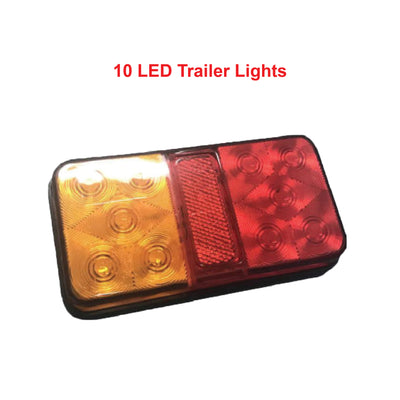 2 x 10 Led Trailer Lights Tail Stop Light Lamps Indicator Submersible Boat 12 V - Bigeagle Toolboxes