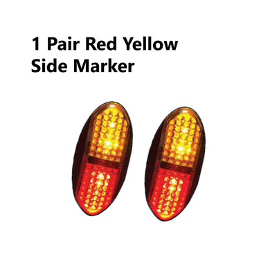 2 x 12 LED TRAILER LIGHTS KIT, 8M 5 Core CABLE, 2 x Red and Yellow Side Marker 12V - Bigeagle Toolboxes
