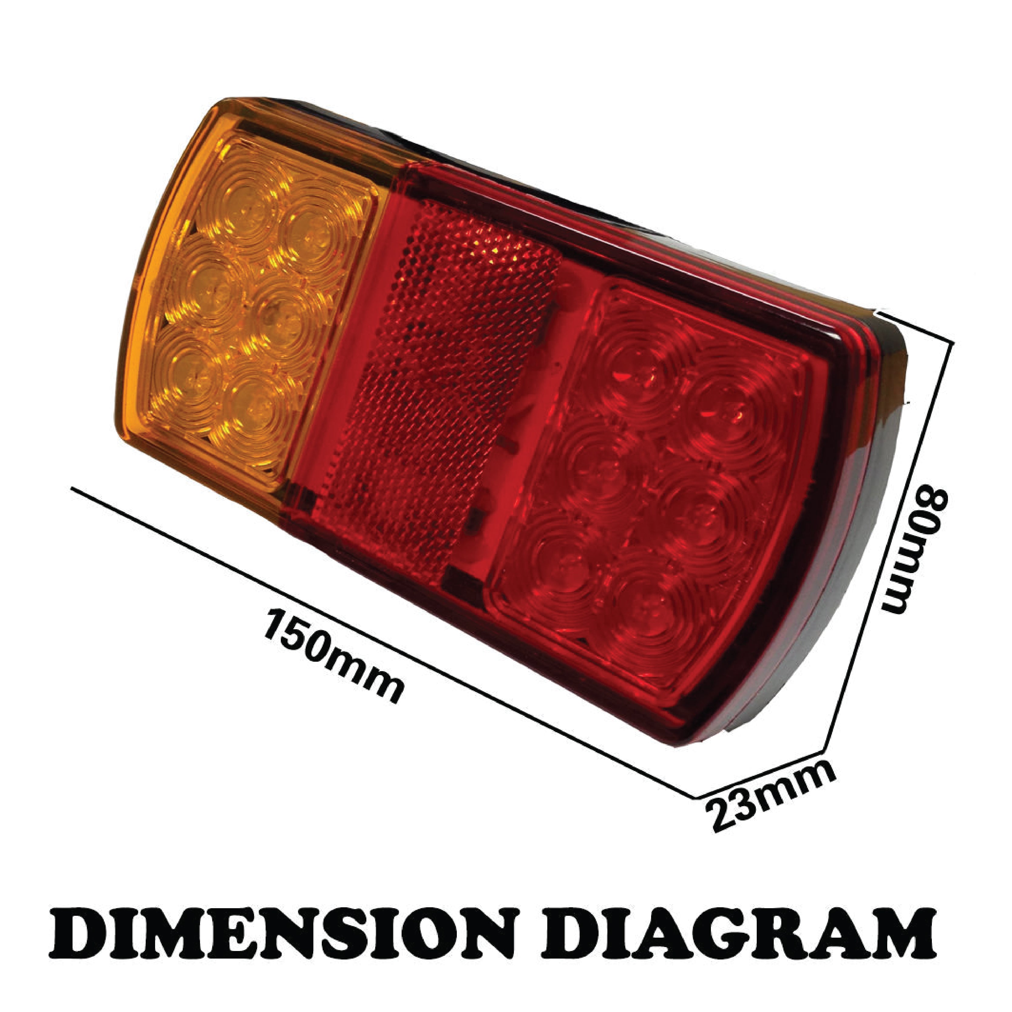 2 x 12 LED TRAILER LIGHTS KIT, 1 x Trailer Plug, 10M CABLE, 2 x Red an ...