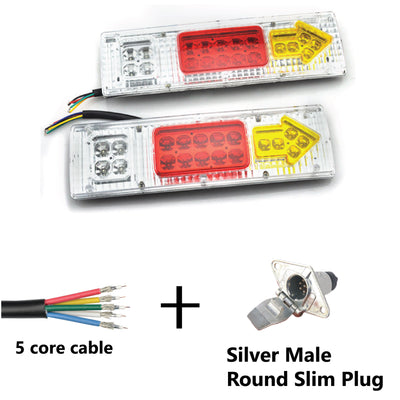 19 LED TRAILER LIGHTS KIT - 1 x Male Round Slim Plug, 1 x 8M 5 CORE CABLE, 12V - Bigeagle Toolboxes