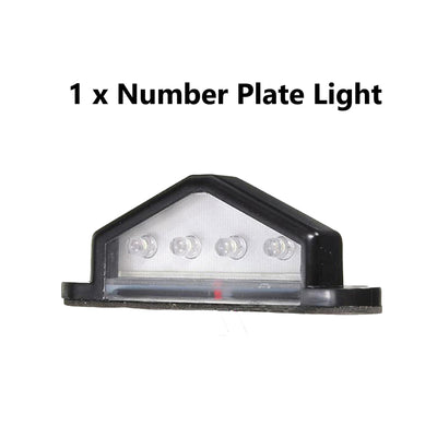 Pair of 19 LED TRAILER LIGHTS KIT -1 x NUMBER PLATE LIGHT, 8M x 5 CORE CABLE 12V - Bigeagle Toolboxes