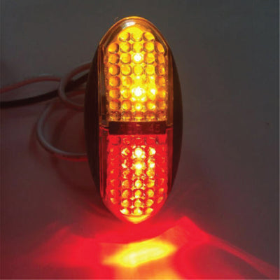 2 LED Amber + Red Side Marker Indicators Lights Trailer Truck Lamp 12V 24V - Bigeagle Toolboxes