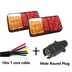 10 LED TRAILER LIGHTS KIT - 1 x Black Male Round Plug, 1 x 10 M 7 CORE CABLE, 12V - Bigeagle Toolboxes