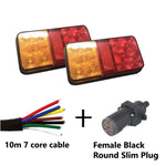 10 LED TRAILER LIGHTS KIT - 1 x Female Round  Slim Plug, 1 x 10M 7 CORE CABLE, 12V - Bigeagle Toolboxes