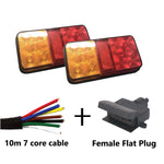 10 LED TRAILER LIGHTS KIT - 1 x Female Flat Plug, 1 x 10M 7 CORE CABLE, 12V - Bigeagle Toolboxes