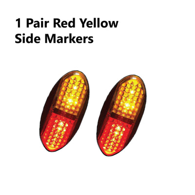 2 x 19 LED TRAILER LIGHTS KIT, 8M 5 Core CABLE, 2 x Red and Yellow Side Marker 12V - Bigeagle Toolboxes