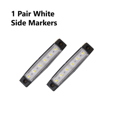 2 x 8 LED TRAILER LIGHTS KIT, 1 x Trailer Plug, 8M CABLE, 2 X White Side Marker 12V - Bigeagle Toolboxes