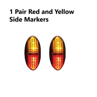 2 x 8 LED TRAILER LIGHTS KIT, 1 x Trailer Plug, 8M CABLE, 2 X Red & Yellow  Side Marker 12V - Bigeagle Toolboxes