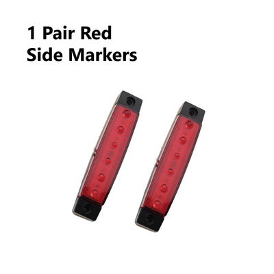 2 x 8 LED TRAILER LIGHTS KIT, 1 x Trailer Plug, 8M CABLE, 2 X Red Side Marker 12V - Bigeagle Toolboxes