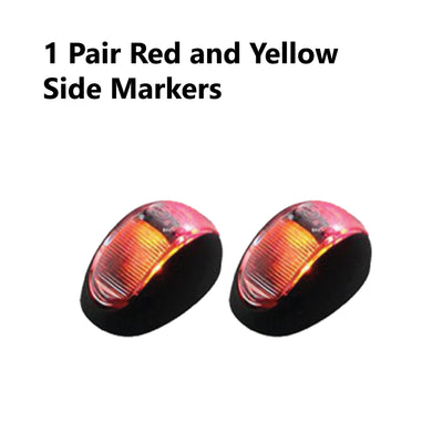 2 x 8 LED TRAILER LIGHTS KIT, 1 x Trailer Plug, 8M CABLE, 2 X Red and Yellow Side Marker 12V - Bigeagle Toolboxes